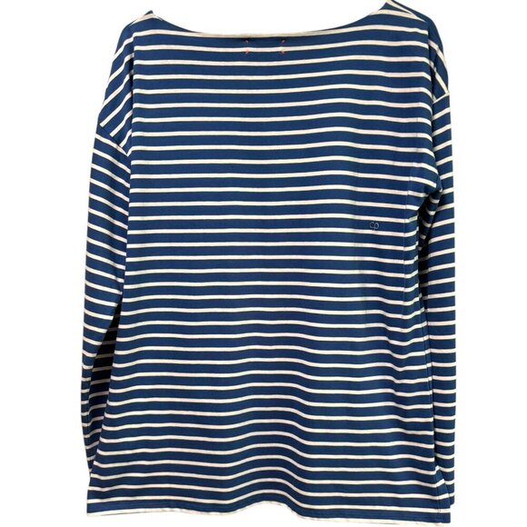 CHINTI and PARKER London Organic Cotton NWOT Striped Top Size L Blue Cream Red - Picture 3 of 7
